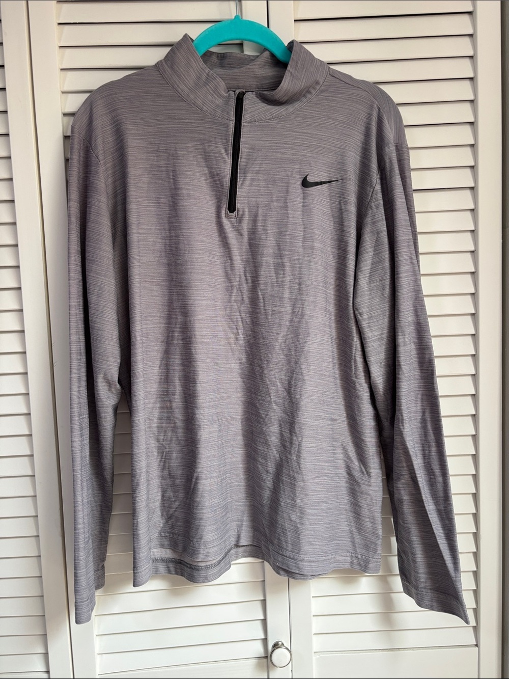Nike Gray Long-Sleeve Quarter-Zip Pullover